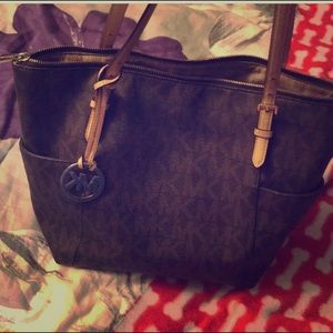 Michael Kors MK brown logo bag